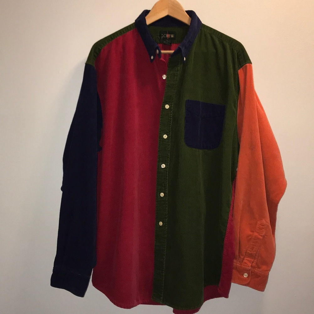 J. Crew button down multi color 90s baby corduroy